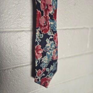 Vtg Jazz Floral Necktie 57x3.5 Multicolor Garden Flower Print Silk Classic Tie